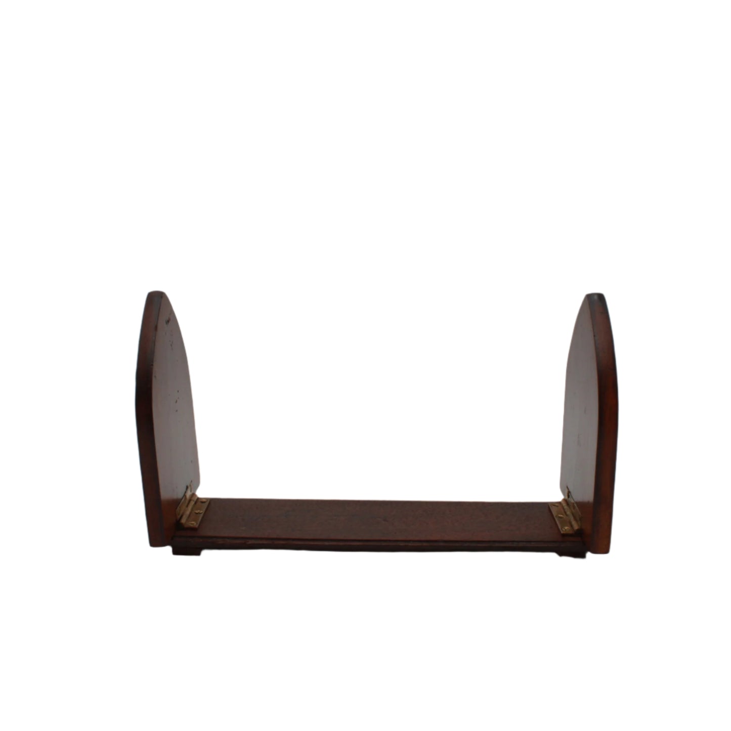 Antique Gothic Revival Folding Book Slide in Oak and Brass, c. 1890