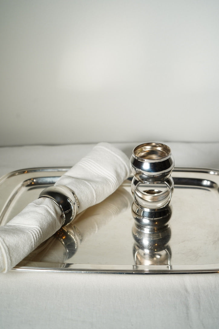 Silver Plated Napkin Rings Set of 4