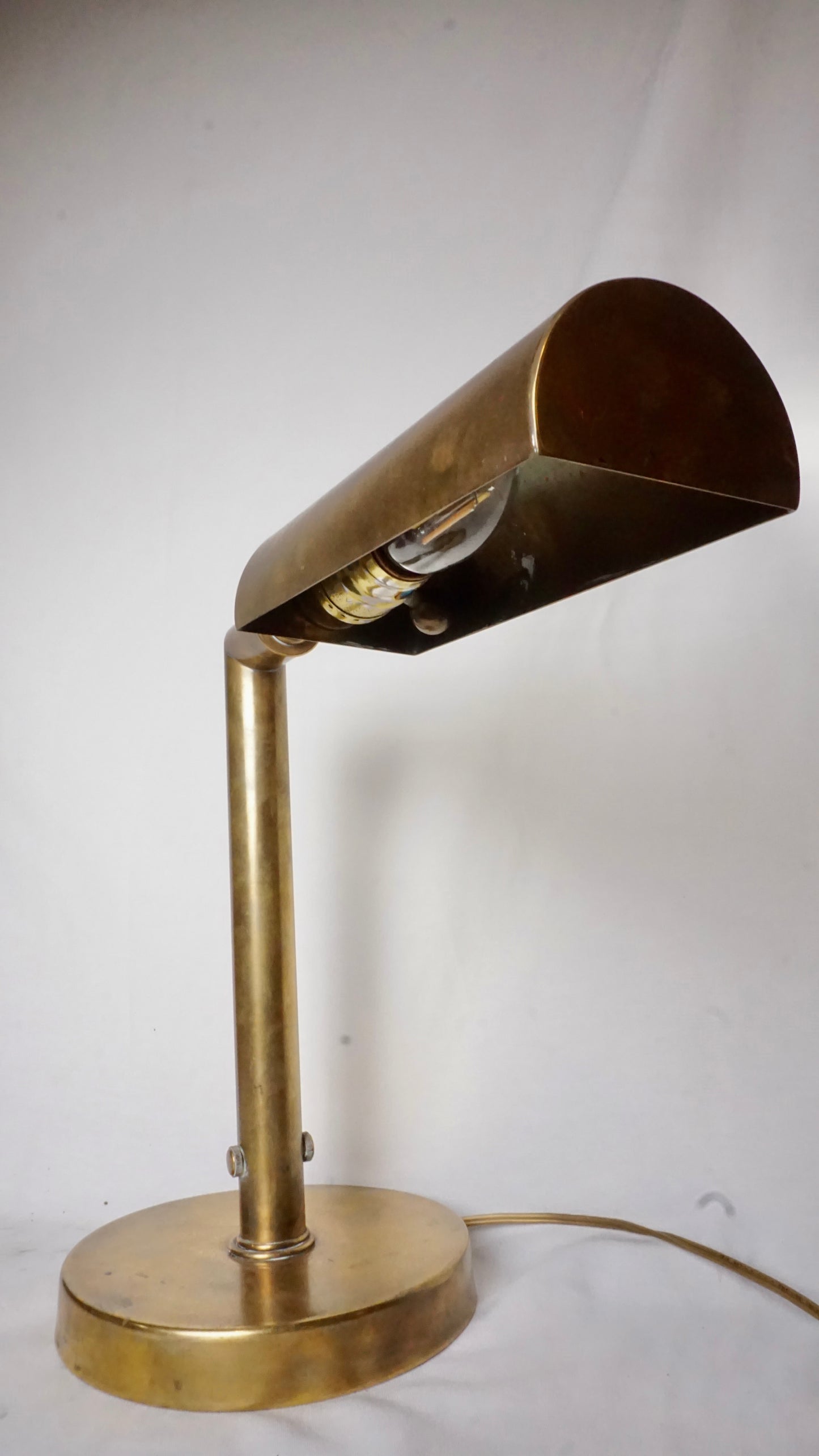 Vintage Brass Desk Lamp, Dimmable