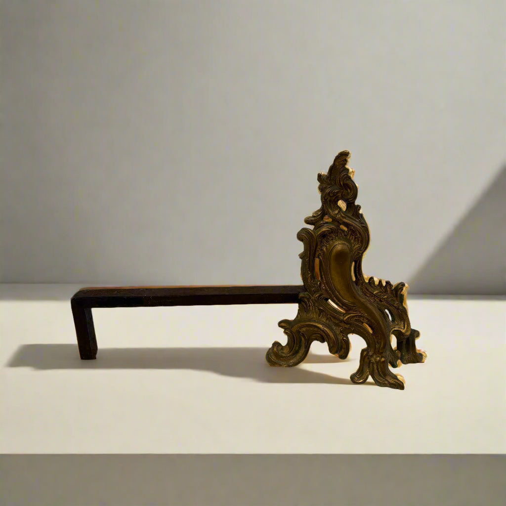 19th-Century Gilt Brass Andirons