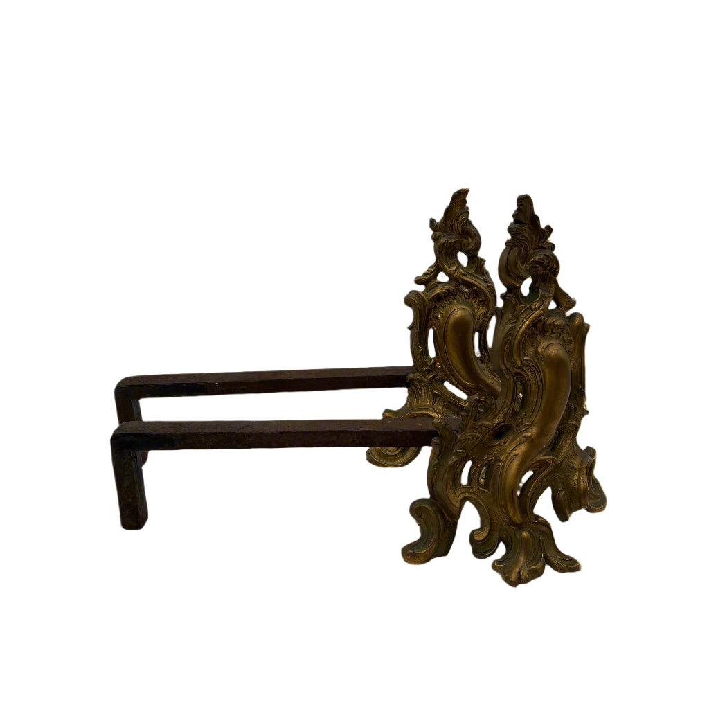19th-Century Gilt Brass Andirons