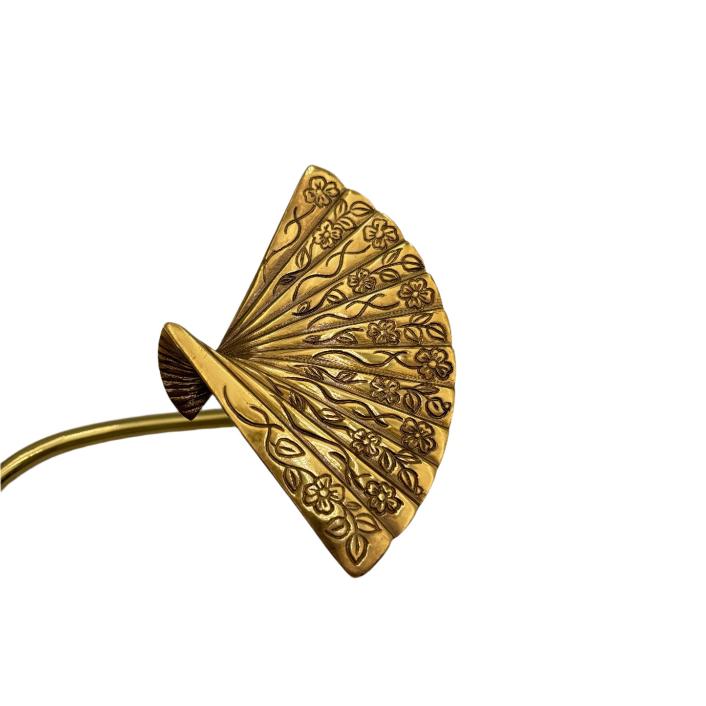 Pair of Vintage Ornate Brass Fan Drapery Tie Back