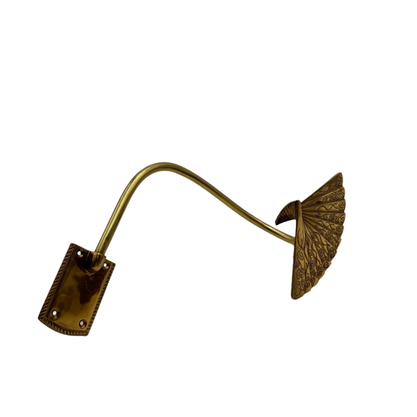 Pair of Vintage Ornate Brass Fan Drapery Tie Back