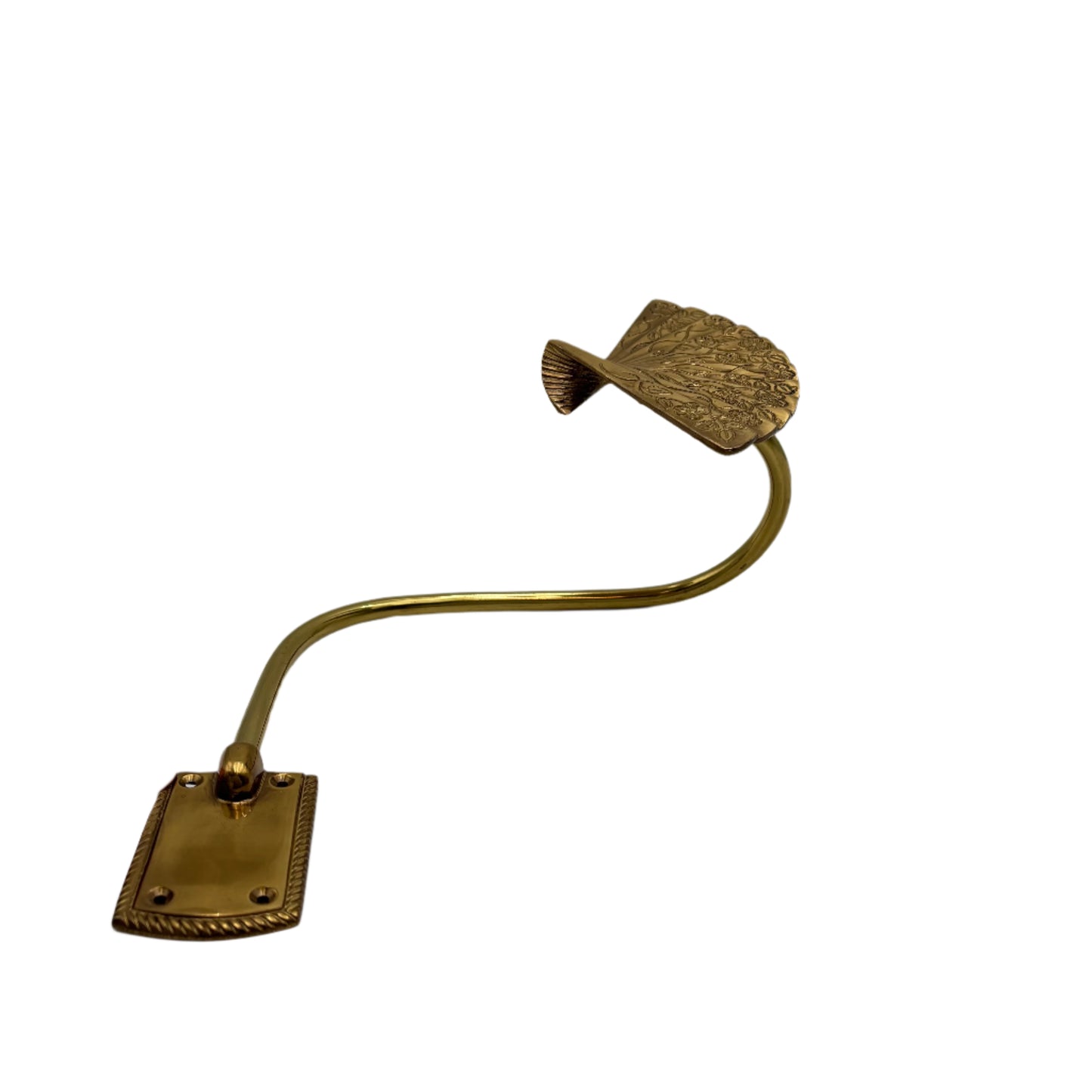 Pair of Vintage Ornate Brass Fan Drapery Tie Back