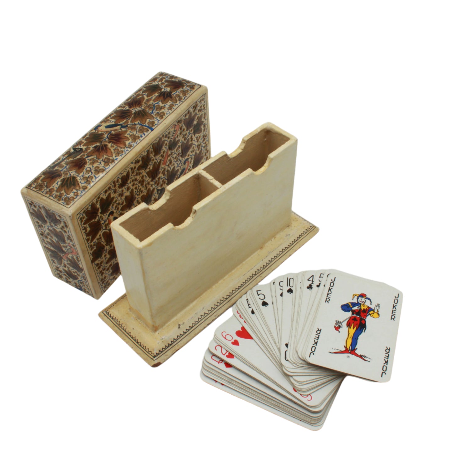 Antique Hand Painted Card Holder Box