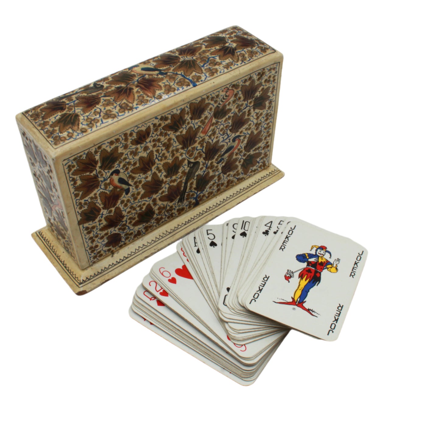 Antique Hand Painted Card Holder Box