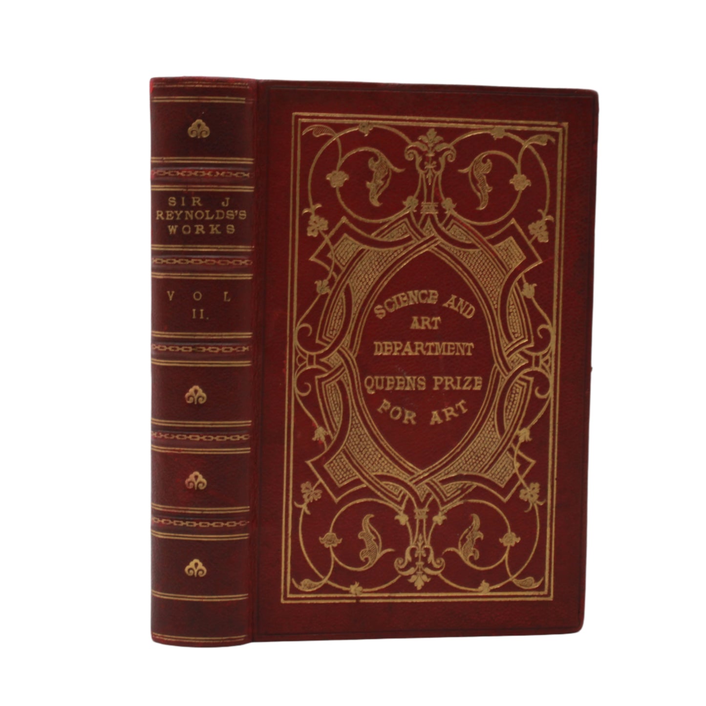 1883 Vol. 2 "The Literary Works of Sir Joshua Reynolds" Red Full Leather Book