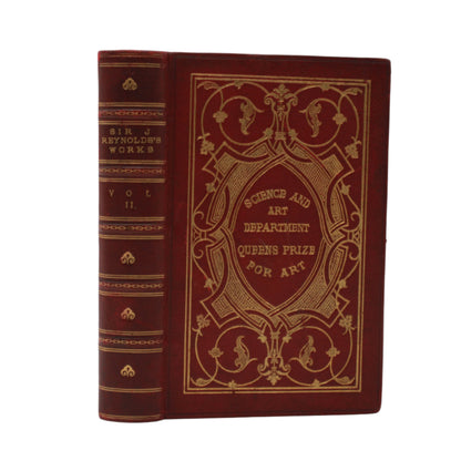 1883 Vol. 2 "The Literary Works of Sir Joshua Reynolds" Red Full Leather Book