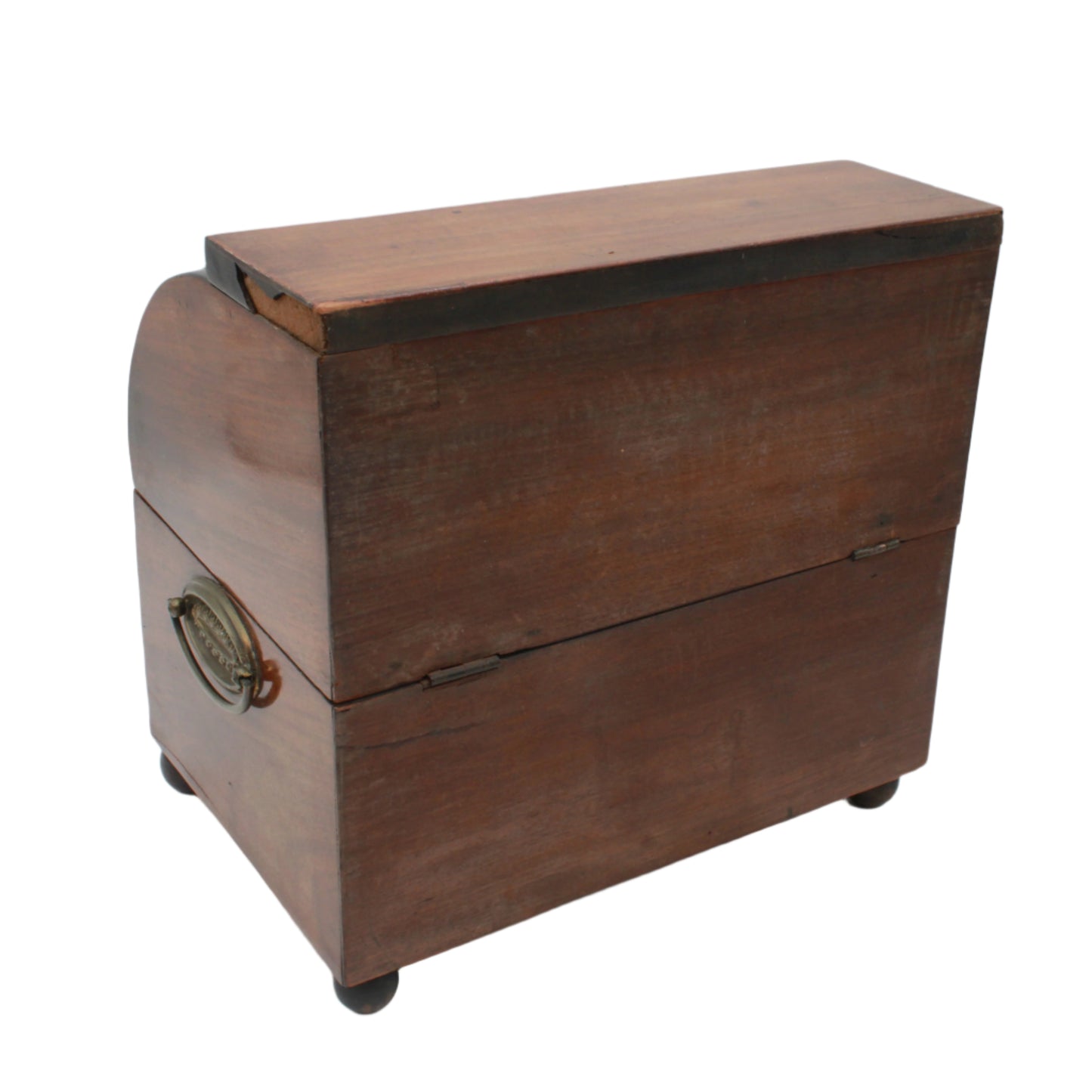 Antique Georgian Regency Mahogany Tea Caddy with Dome Lid, c.1810 – Lockable Tea Box with Lined Interior