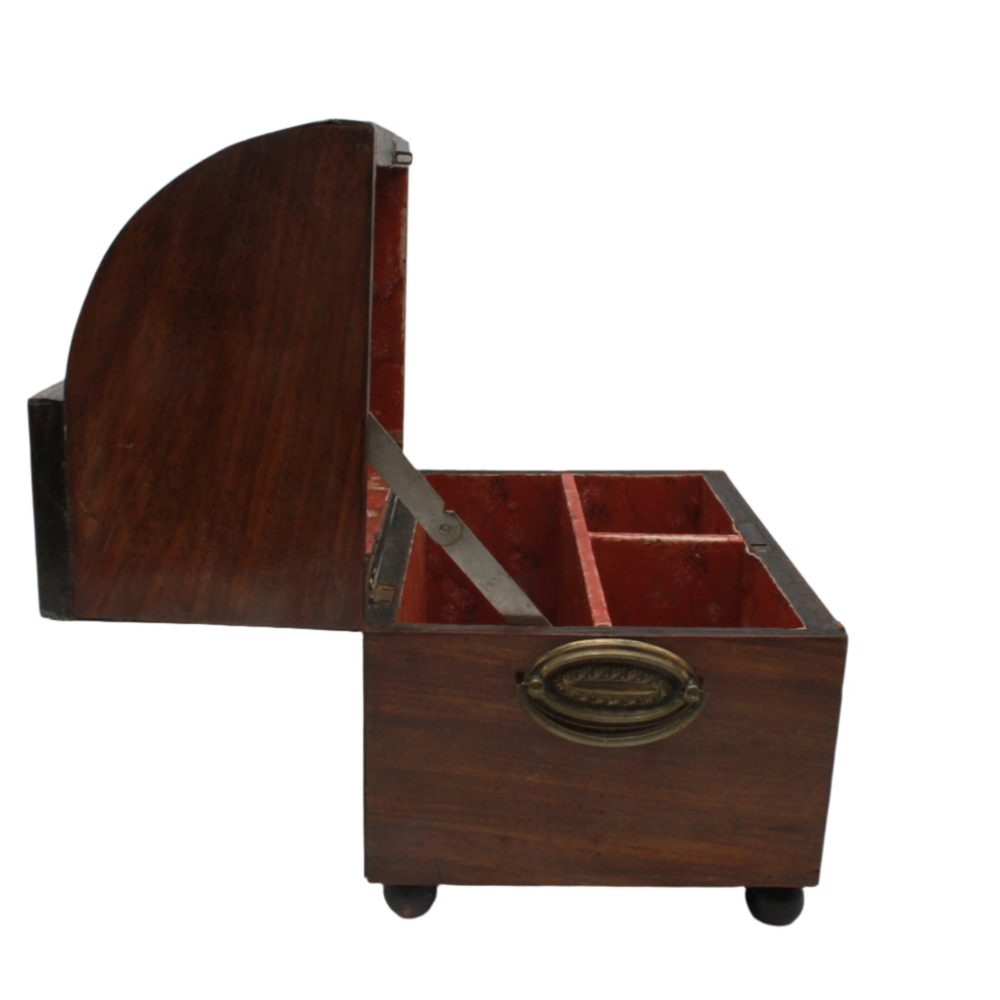 Antique Georgian Regency Mahogany Tea Caddy with Dome Lid, c.1810 – Lockable Tea Box with Lined Interior