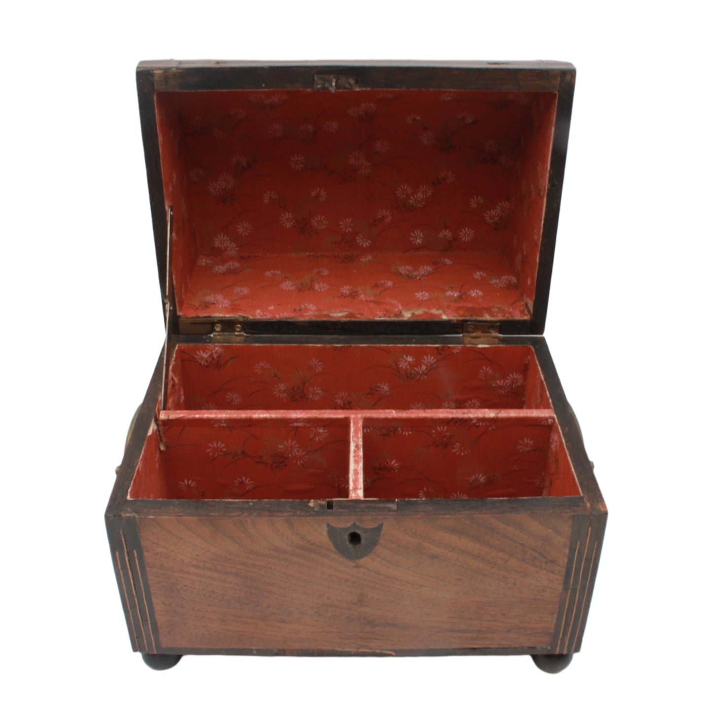 Antique Georgian Regency Mahogany Tea Caddy with Dome Lid, c.1810 – Lockable Tea Box with Lined Interior