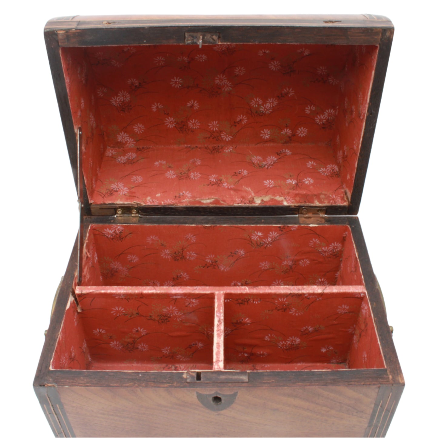 Antique Georgian Regency Mahogany Tea Caddy with Dome Lid, c.1810 – Lockable Tea Box with Lined Interior