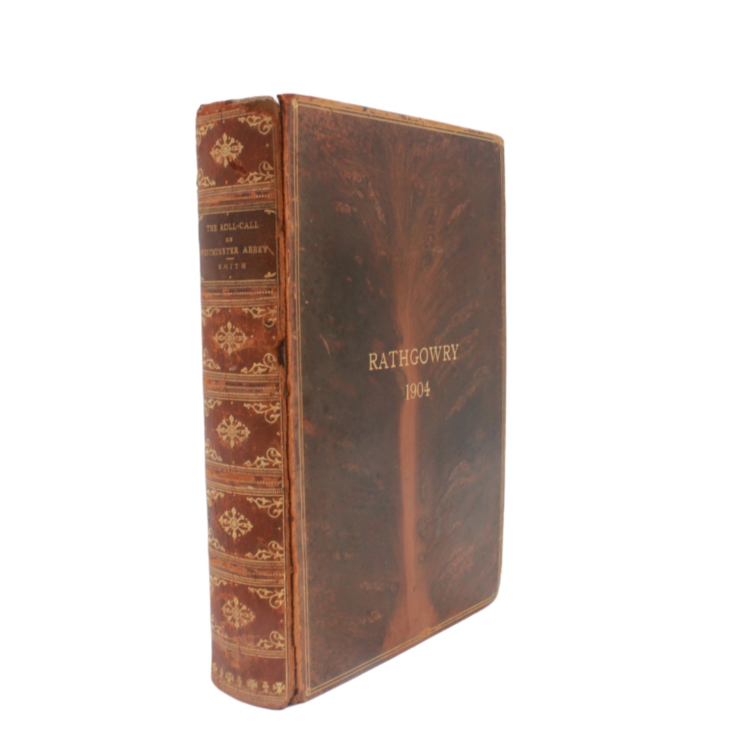 1903 " The Roll-Call of Westminster Abbey " Brown Tree Calf Leather Book