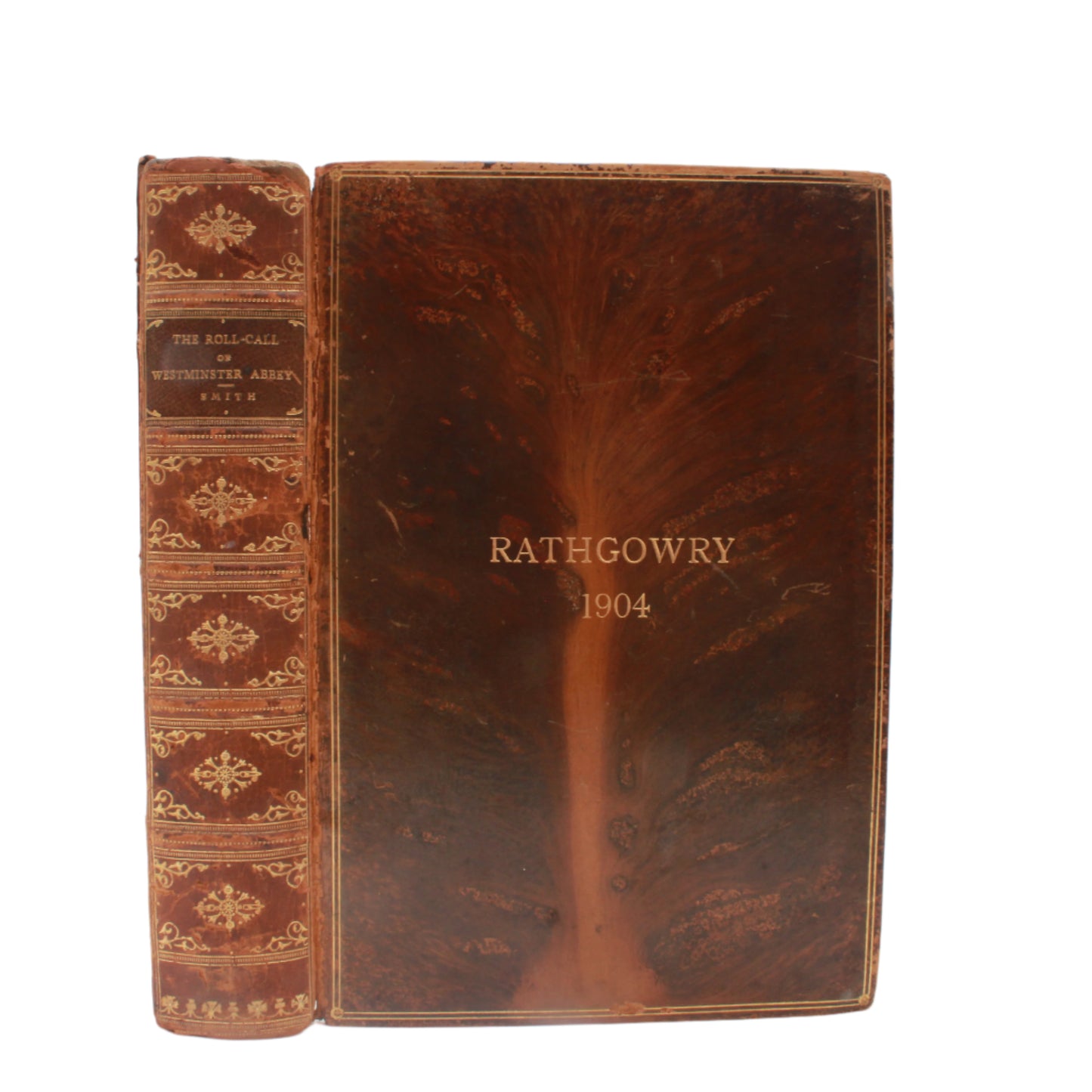 1903 " The Roll-Call of Westminster Abbey " Brown Tree Calf Leather Book