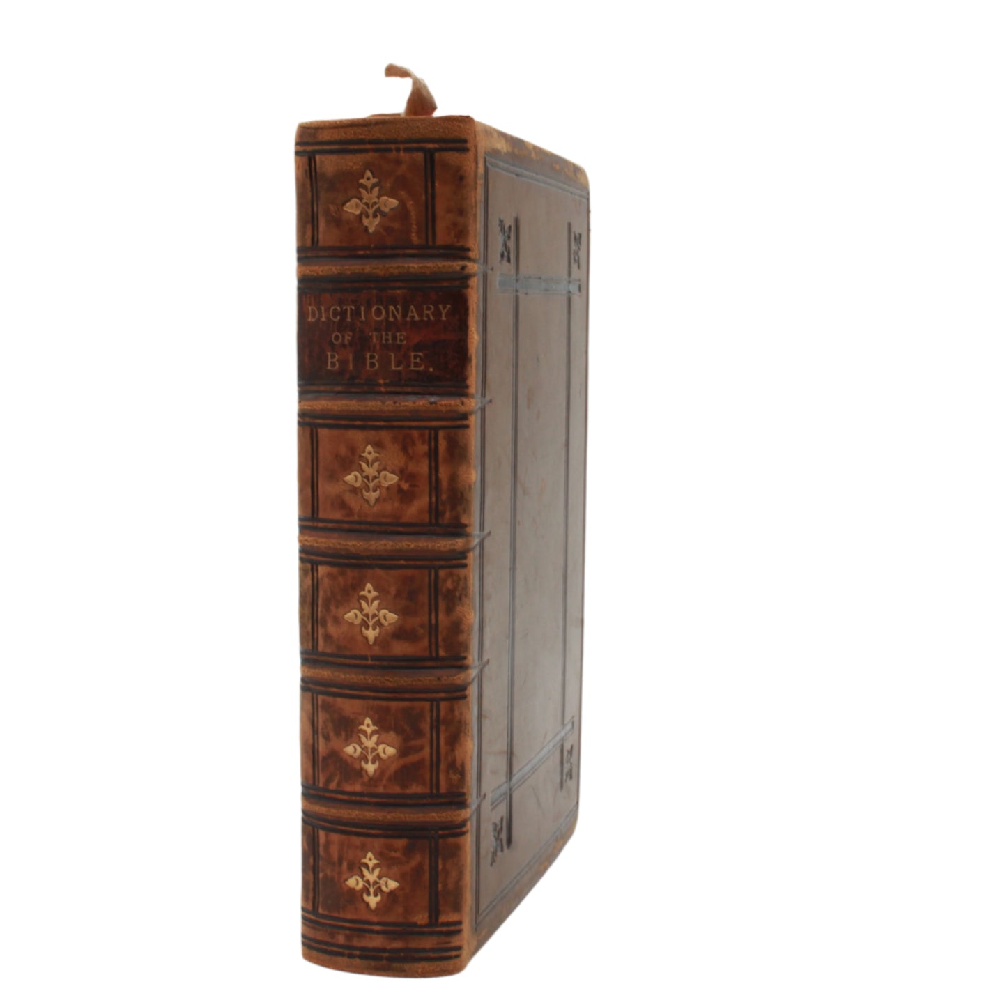 1893 " A Smaller Dictionary of the Bible " Light Brown Full Leather Book