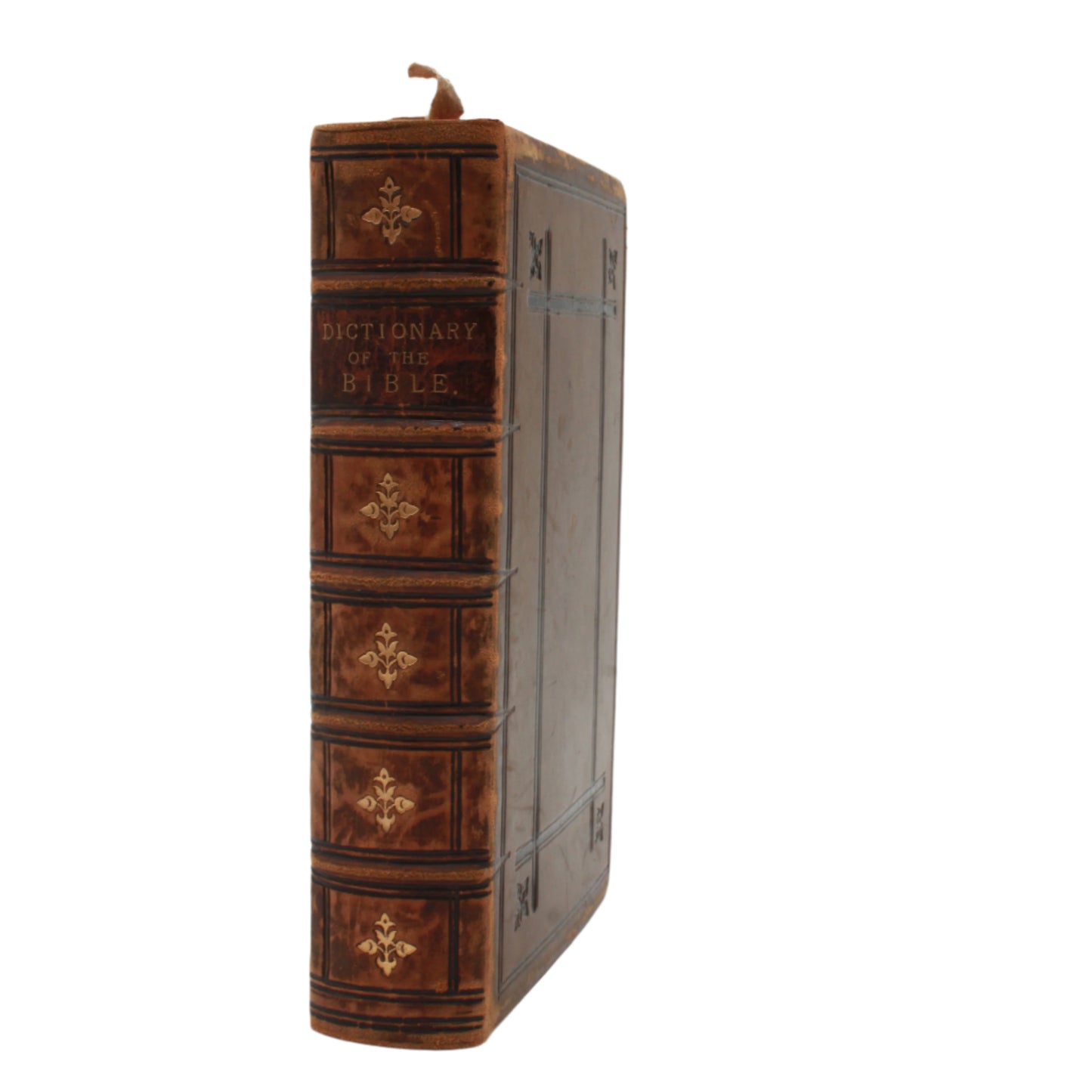 1893 " A Smaller Dictionary of the Bible " Light Brown Full Leather Book