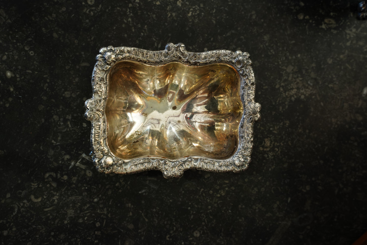 Victorian Silverplate Footed Dish with Rococo Border, Circa 1880