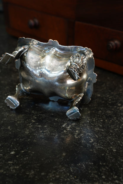 Victorian Silverplate Footed Dish with Rococo Border, Circa 1880