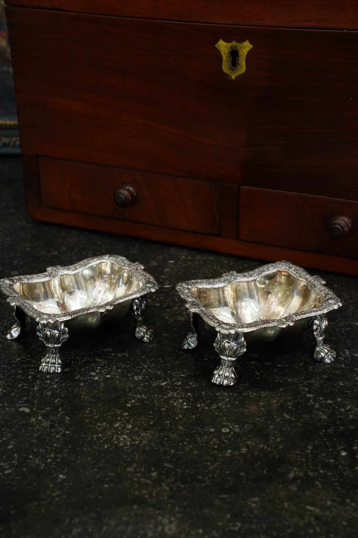 Victorian Silverplate Footed Dish with Rococo Border, Circa 1880
