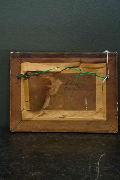 Antique English Coastal Oil on Card, Attributed to Alfred H. Bool, Circa 1900