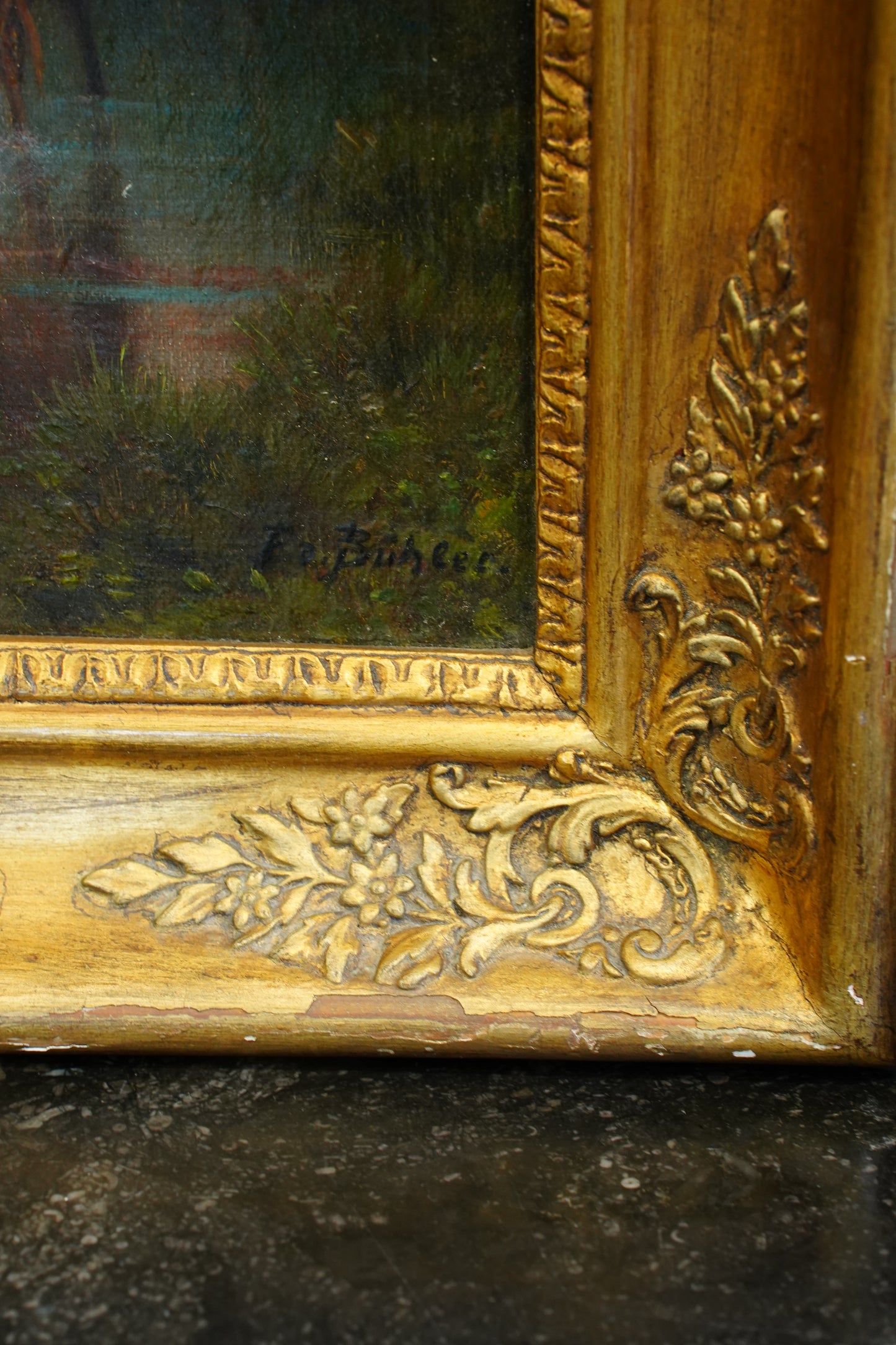 *RESERVED* Victorian Oil Painting, Highland Cattle at a Loch, Signed, Circa 1880