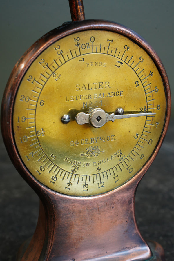 Antique Copper Letter Balance Postal Scale, England secondary view