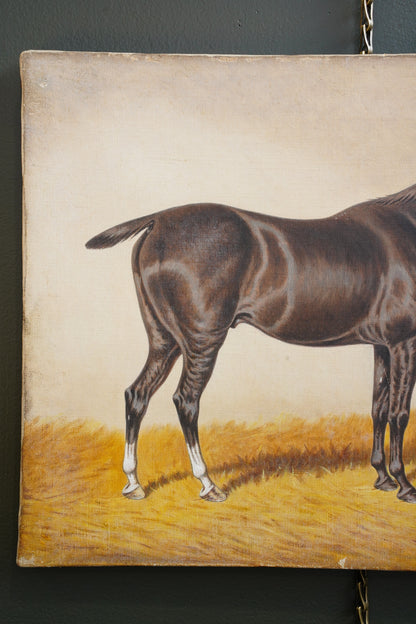 *RESERVED* Antique English Equestrian Oil Painting, Signed W. Turner, Horse in Stable