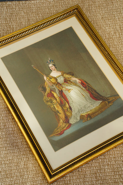 *RESERVED FOR LISA* Chromolithograph of Queen Victoria in Coronation Regalia