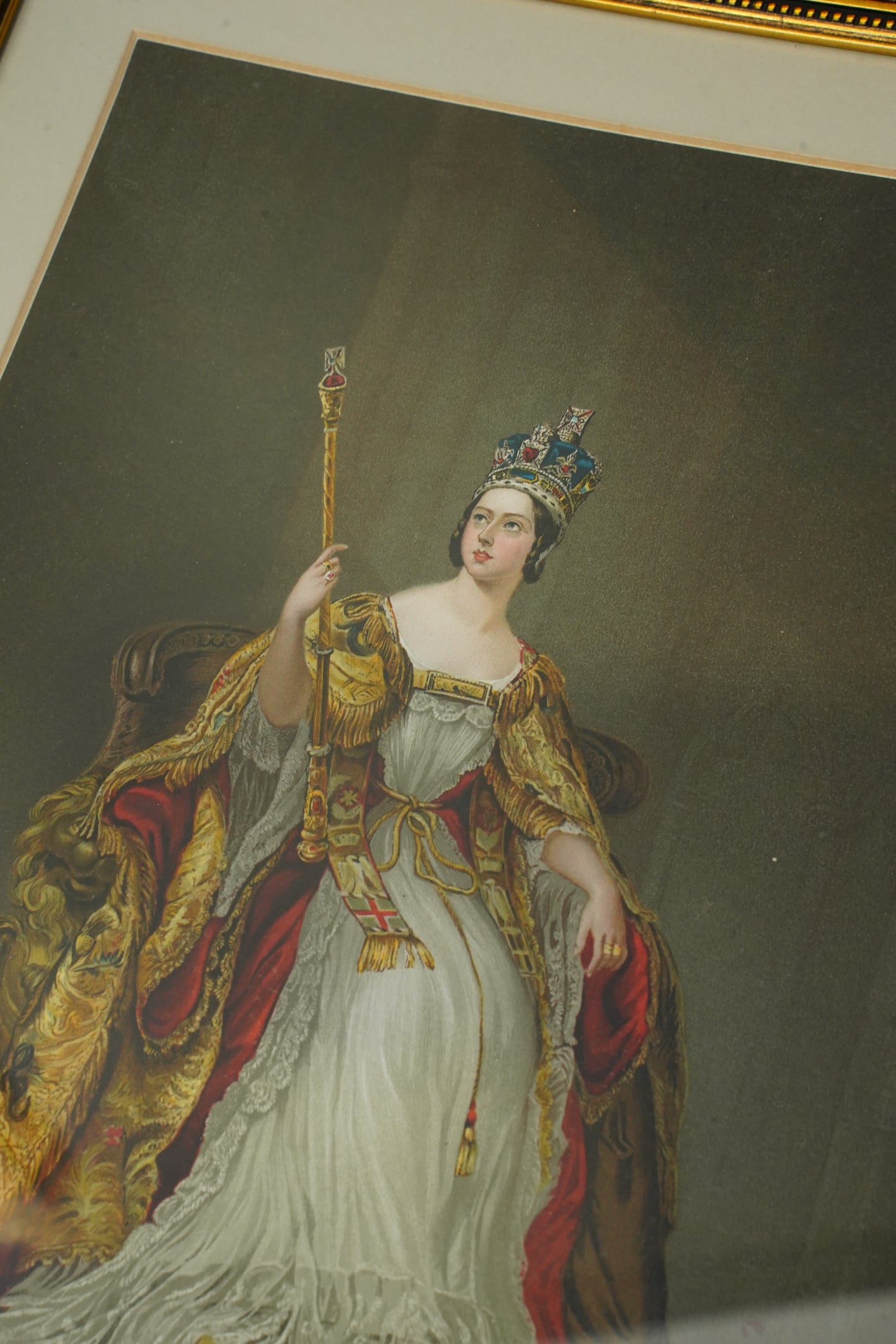*RESERVED FOR LISA* Chromolithograph of Queen Victoria in Coronation Regalia