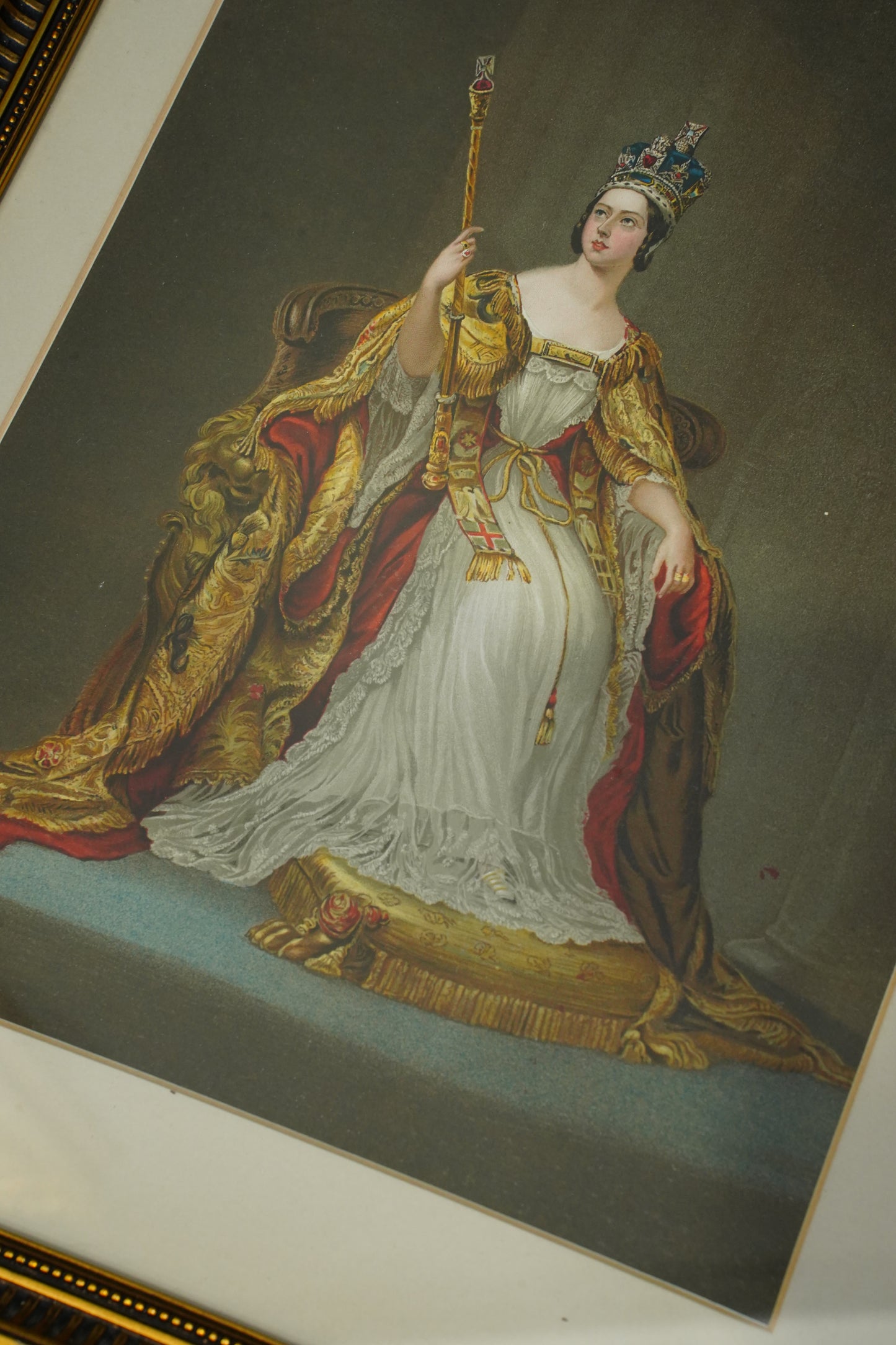*RESERVED FOR LISA* Chromolithograph of Queen Victoria in Coronation Regalia
