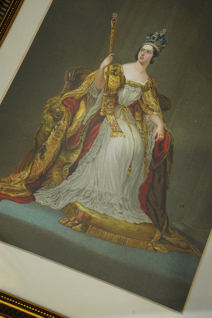 *RESERVED FOR LISA* Chromolithograph of Queen Victoria in Coronation Regalia