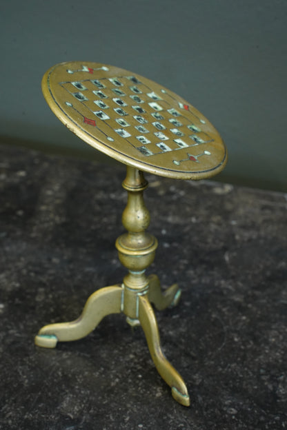 Miniature Brass Tilt-Top Chess Table Candle Reflectors
