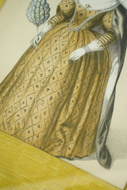 Antique English Hand-Coloured Engraved Royal Costume Plates