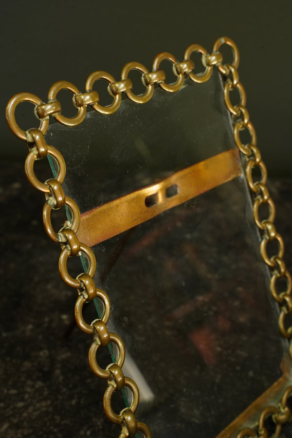 Victorian Brass Chain Link Picture Frame secondary view