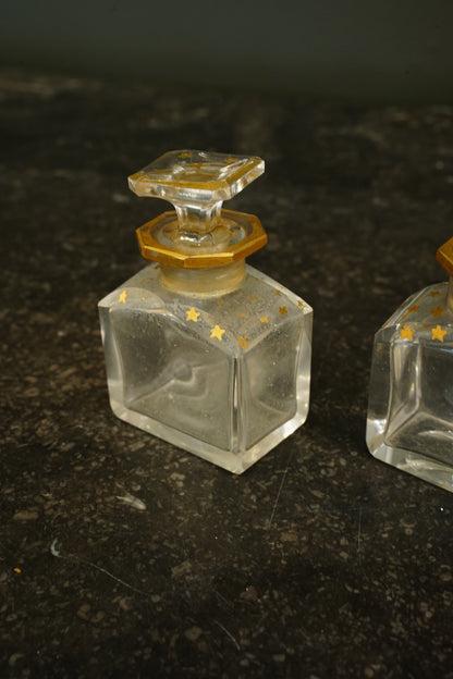 *RESERVED* Antique French Napoleon III Kingwood Parfum Casket with Three Star-Gilt Bottles