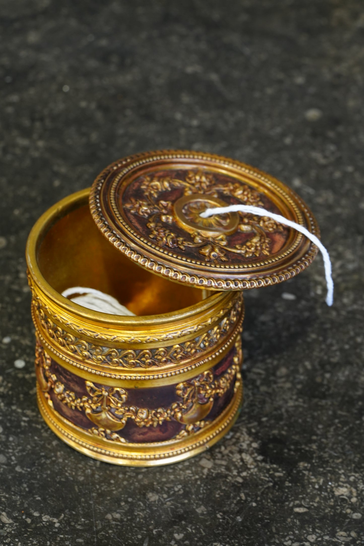 *RESERVED* Antique French Ormolu String Holder