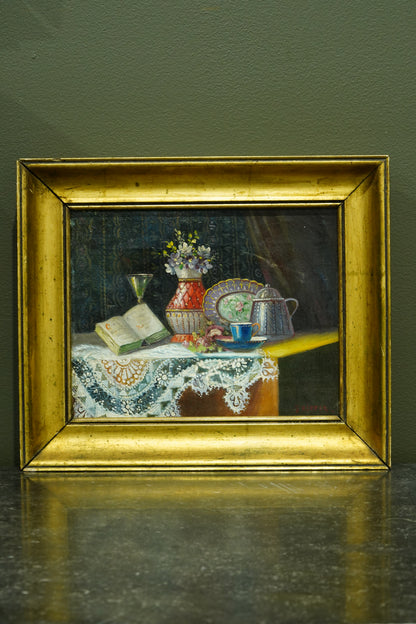 Antique Continental Still Life Oil Painting, Attributed to J. Hoffer, Circa 1880-1910