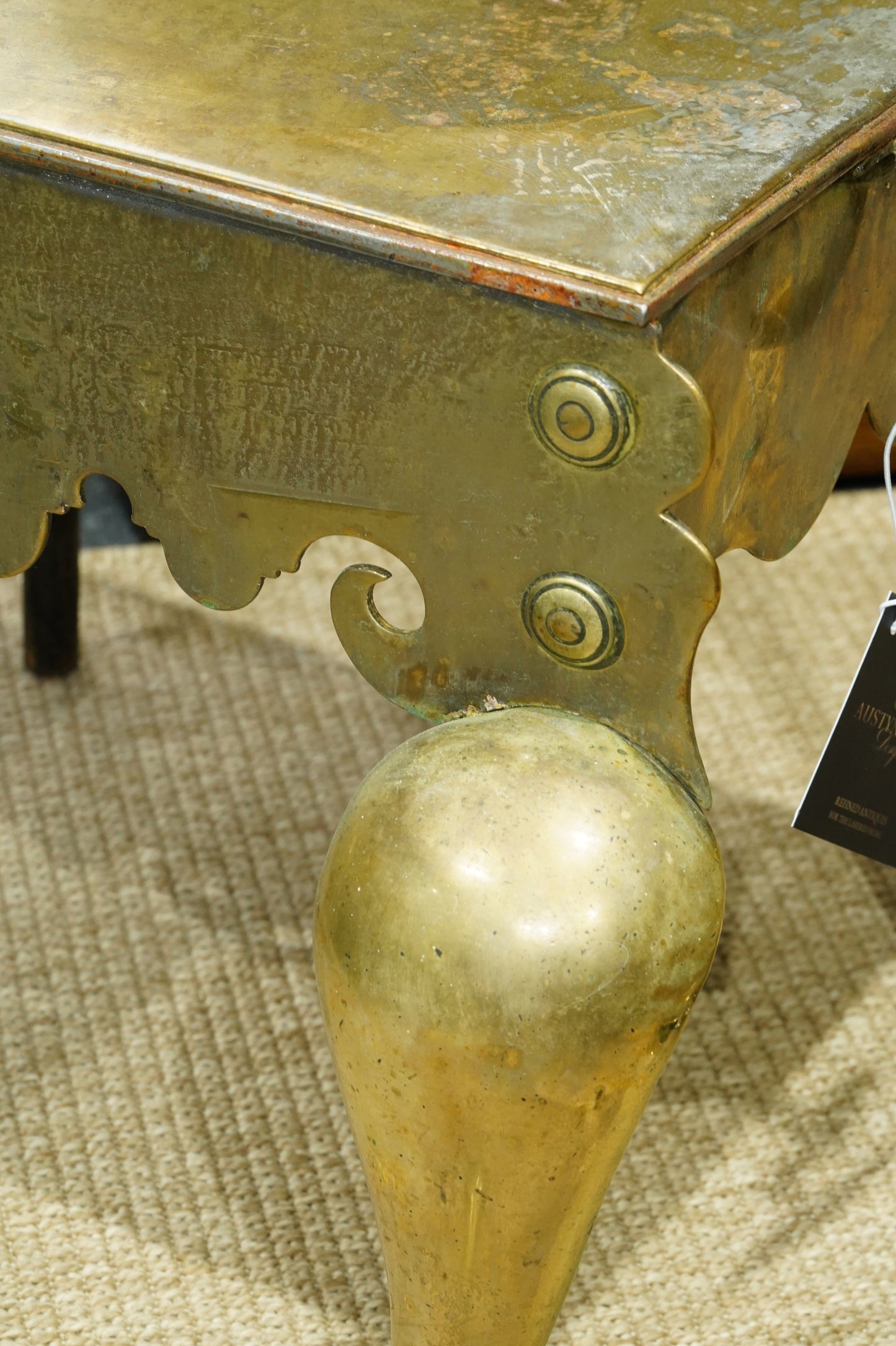 Antique English Brass Footman | Stepstool