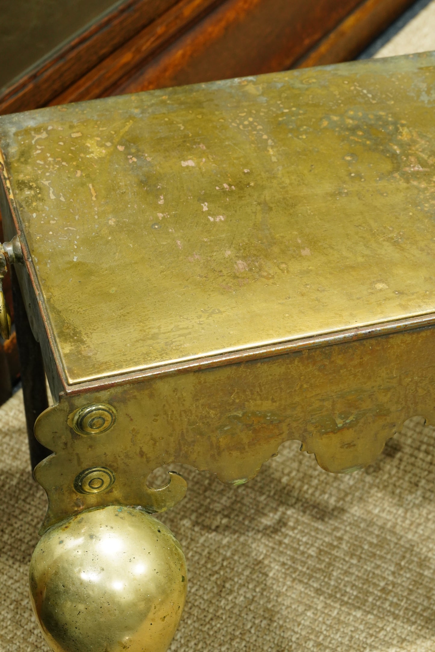 Antique English Brass Footman | Stepstool