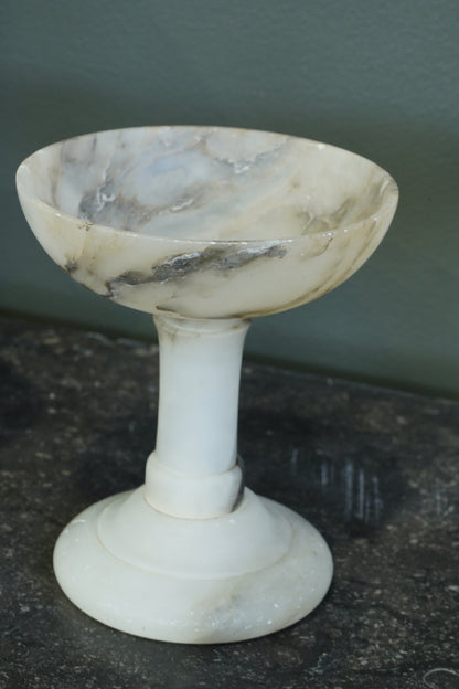 Pair of English Edwardian Alabaster Tazzas, Circa 1900