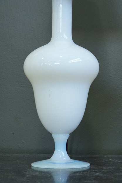 Vintage French Opaline Glass Table Lamp, Sevre France