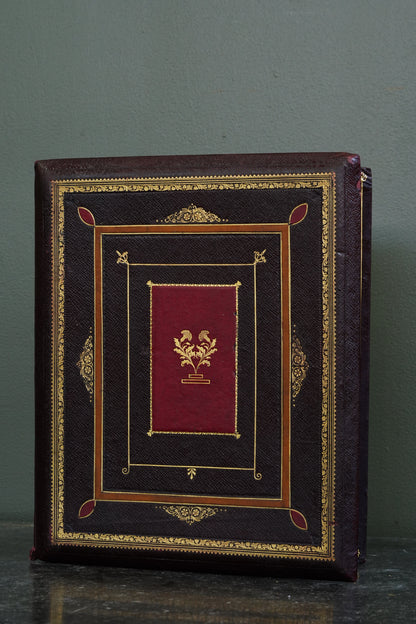 *Reserved* British Christmas 1946 Presentation Folder, Morocco Leather, Illuminated Interior