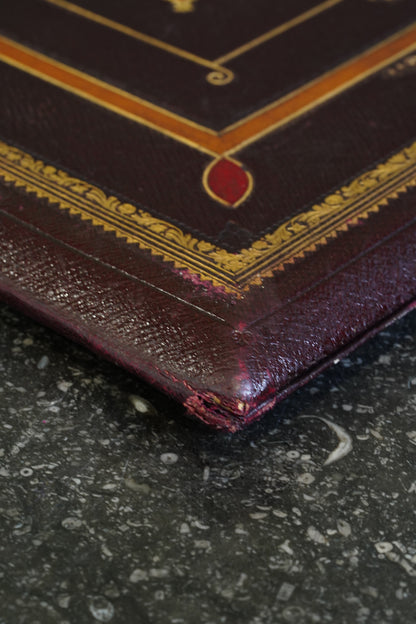 *Reserved* British Christmas 1946 Presentation Folder, Morocco Leather, Illuminated Interior