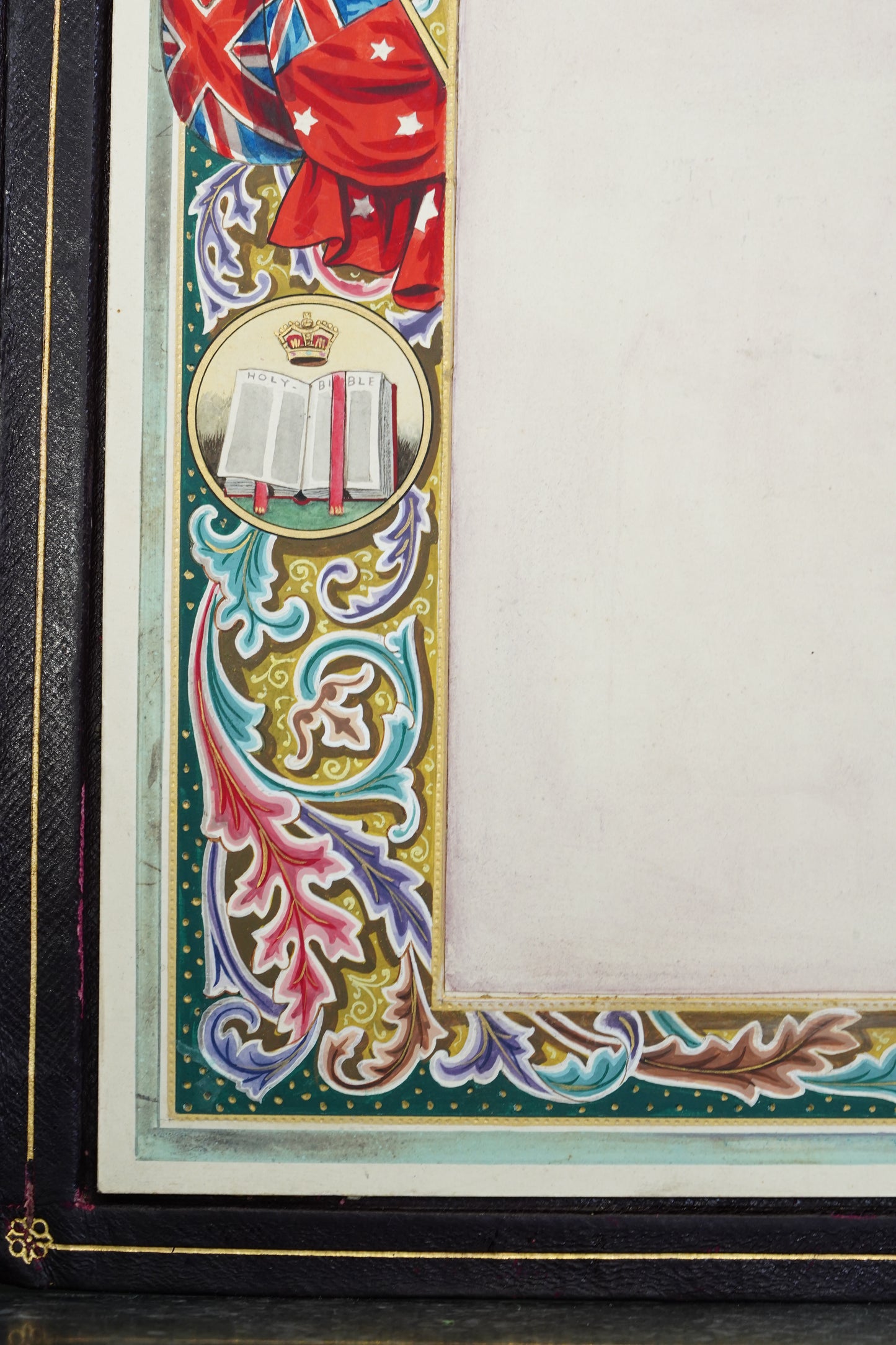 *Reserved* British Christmas 1946 Presentation Folder, Morocco Leather, Illuminated Interior