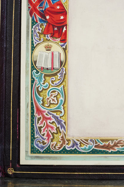 *Reserved* British Christmas 1946 Presentation Folder, Morocco Leather, Illuminated Interior
