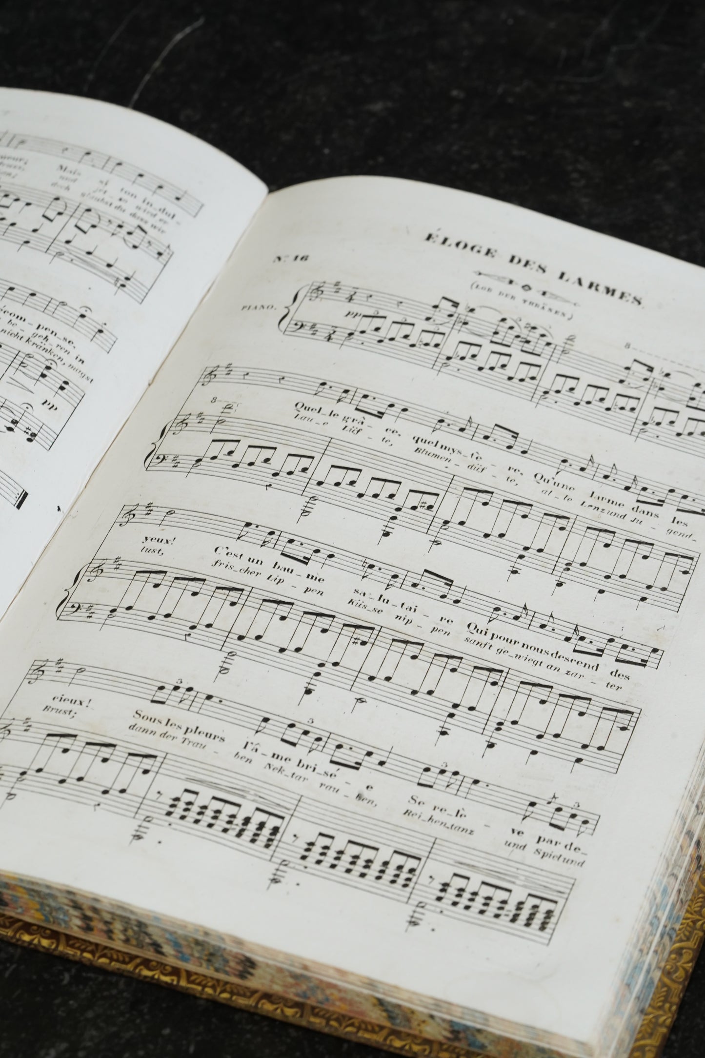 Antique Schubert 40 Melodies Leather Score Music Leather Book