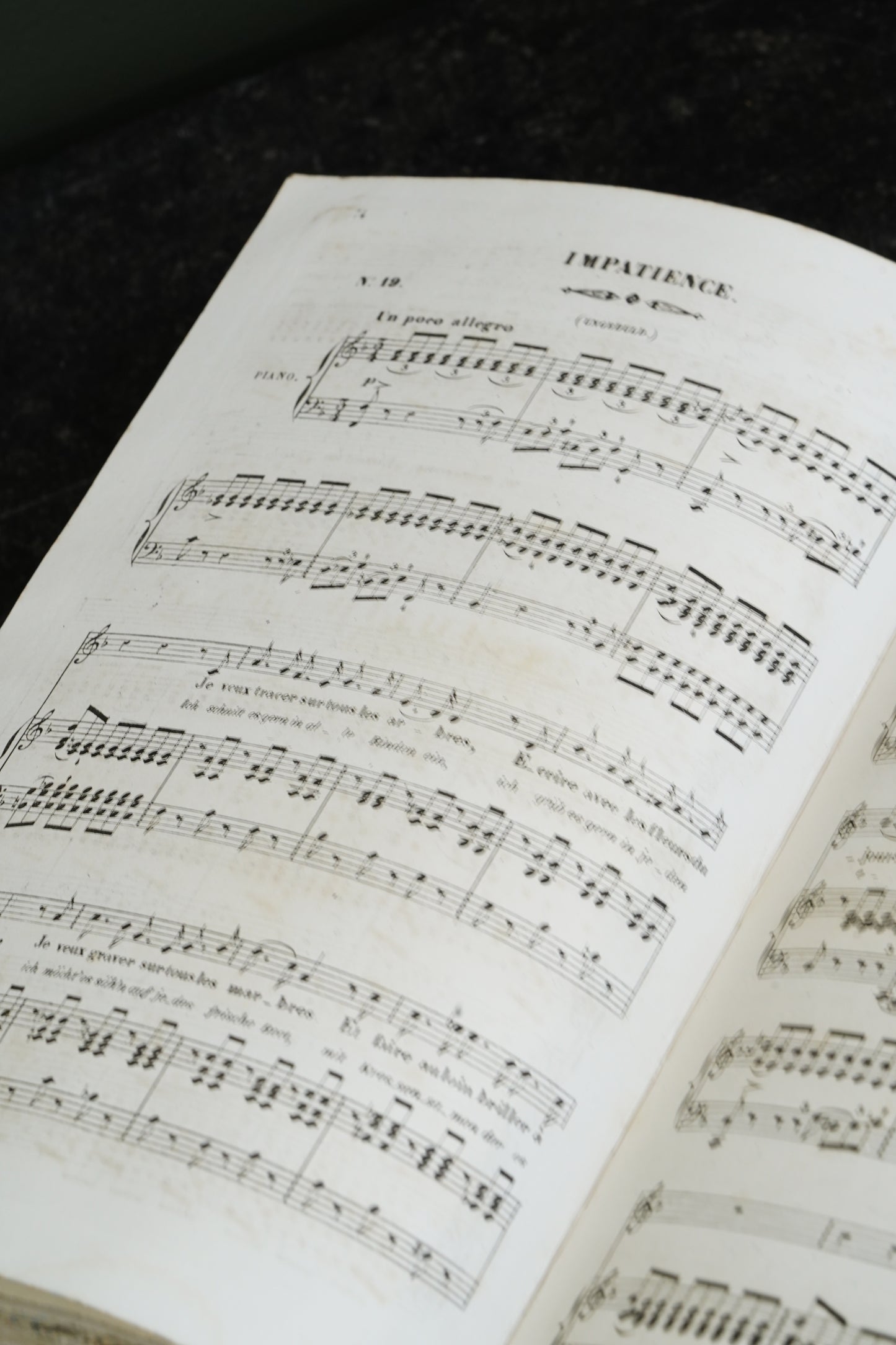 Antique Schubert 40 Melodies Leather Score Music Leather Book