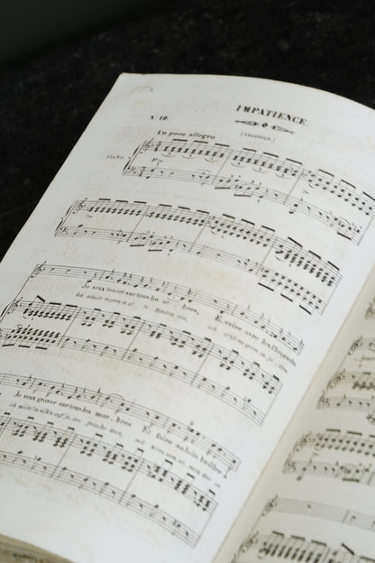 Antique Schubert 40 Melodies Leather Score Music Leather Book