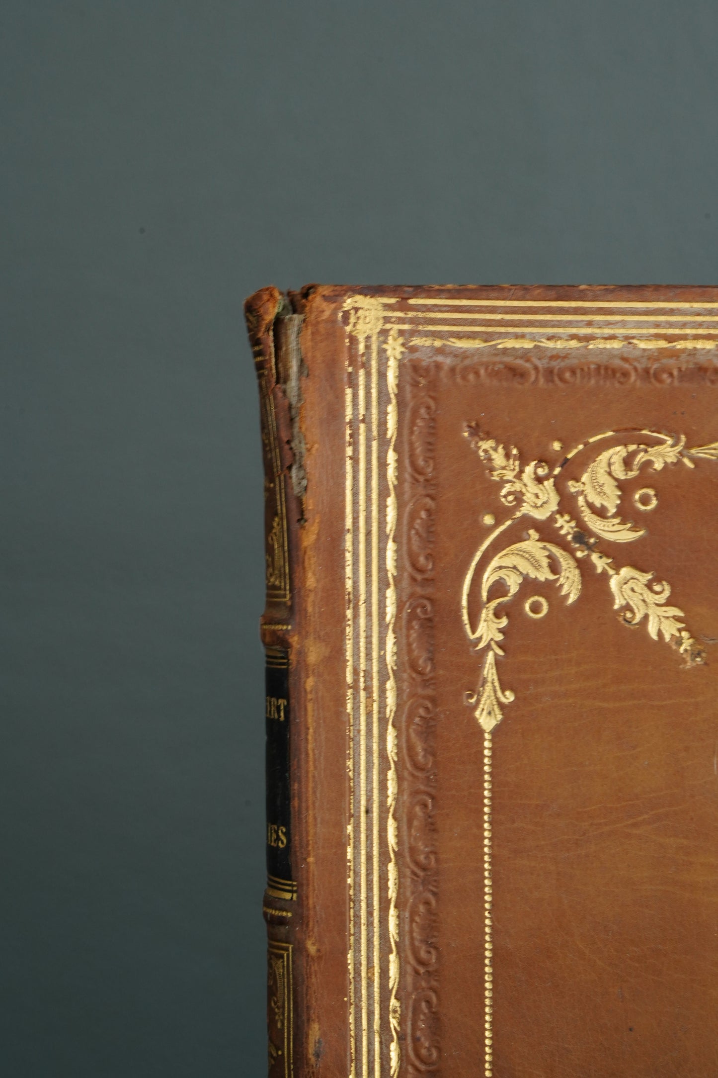 Antique Schubert 40 Melodies Leather Score Music Leather Book