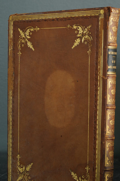 Antique Schubert 40 Melodies Leather Score Music Leather Book